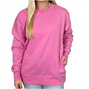 NEW VERY J pocket long sleeve sweatshirt in pink